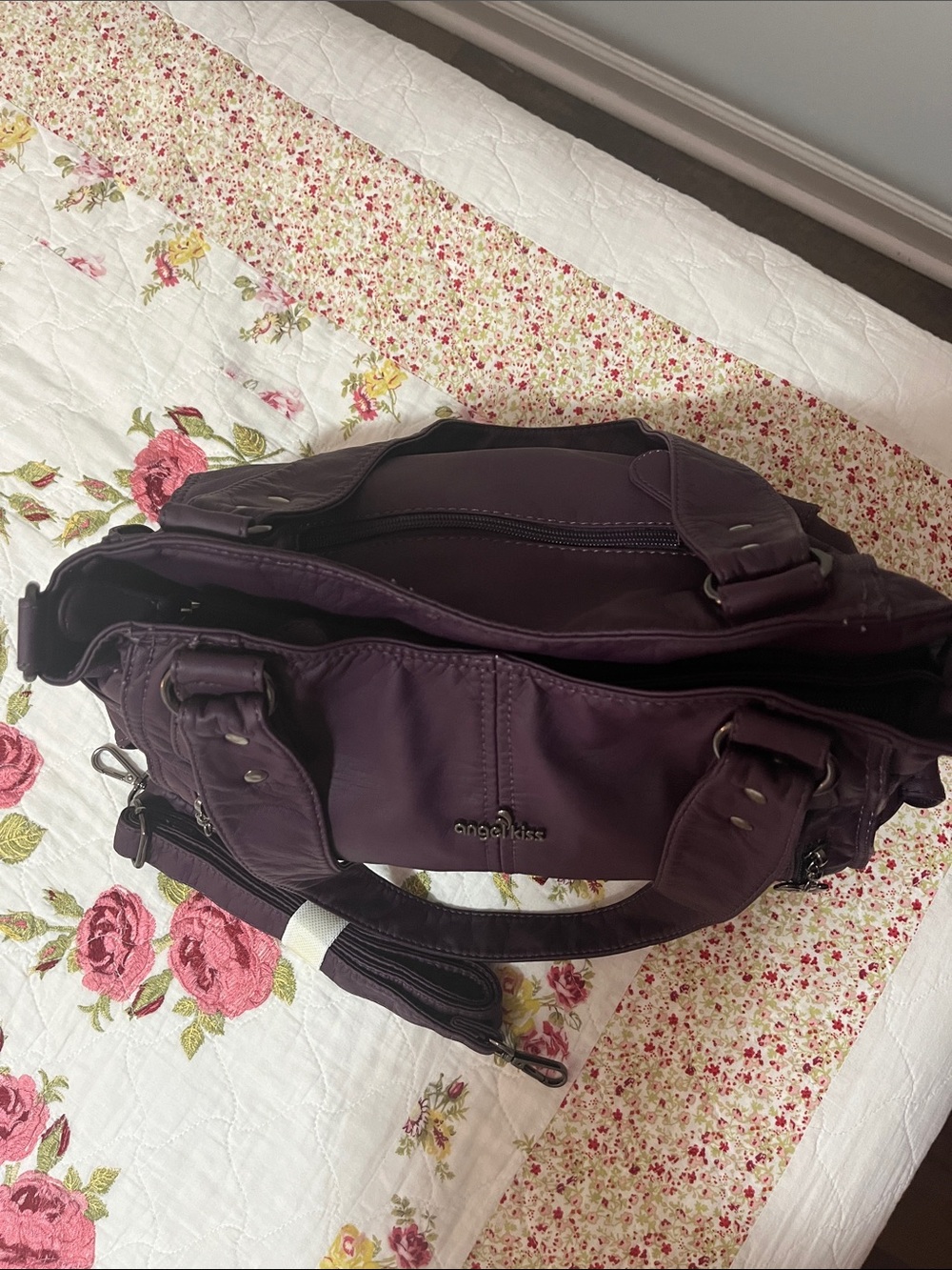 Angel Kiss Plum Purple Shoulder Bag with Removable Strap - Picture 4 of 12